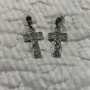 Silver Cross Earrings